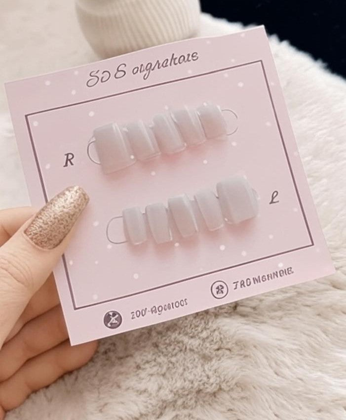 Soft Grey Gloss – Press-On Nails