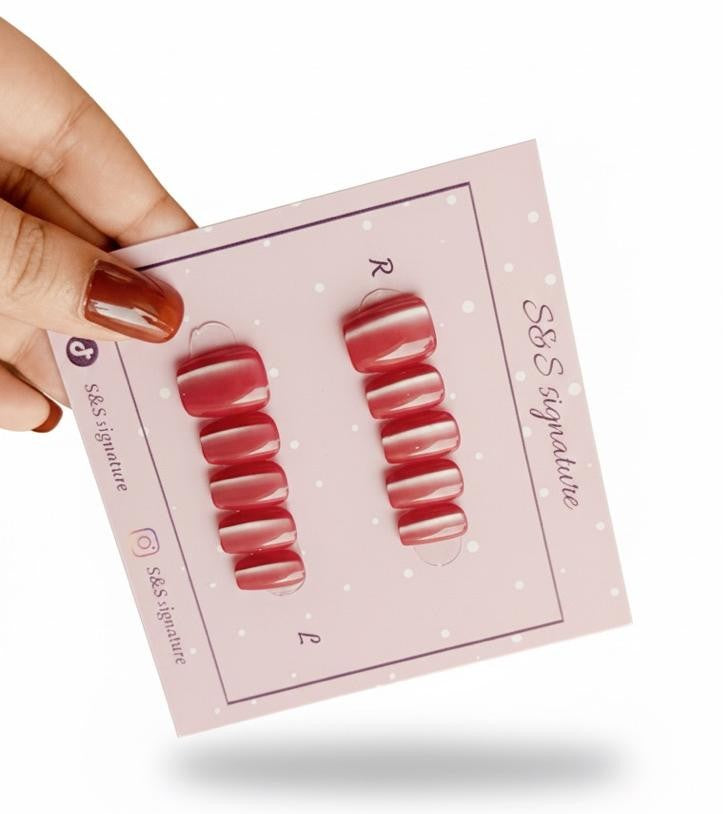 ✨ Rose Berry Gloss – Press-On Nails ✨