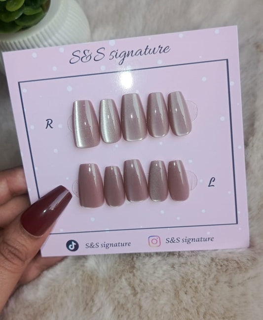 Nude Pearl Glow – Press-On Nails